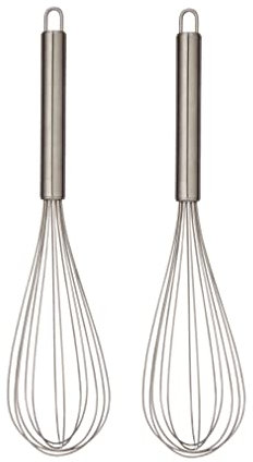 Best House Stainless Steel Whisk, Kitchen Balloon Whisk, Egg Whisk Beater - 10 Inch, Set of 2 Hand Whisk Perfect for The Kitchen Blending, Beating, Whisking, Cooking, Stirring and Baking