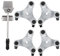4 Stück Möbelroller, Möbel Transportroller Set, 400kg Tragfähigkeit 160cm Tri-Dolly Möbel Mover Lifter Kit 3 Rad Möbelwagen mit Heber, Leicht Bewegliches Transport Roller für Möbel und Geräte