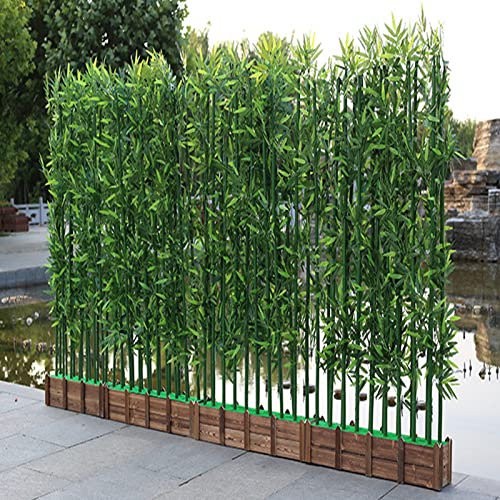 Garten Sichtschutz Zaun Efeu Hecke Draussen Garten Hof Efeu-Sichtschutzzaun Mit Holzbasis Und Polyesterblättern, Kommerziell Restaurant Hotel Bank Büro Bambus-Grün-Hintergrund-Dekor