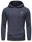 YuKaiChen Herren Kapuzenpullover Casual Langarm Karierten Kordelzug Jacquard Hooded Sweat mit Fleece Innenseite Indigo XL