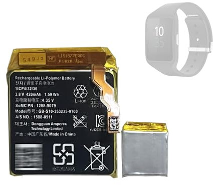 HIGHAKKU Ersatzakku GB-S10-353235-0100 kompatibel mit So-ny SmartWatch 3 SW3 SWR50 3SAS