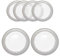 WedDecor 33cm Round Charger Plate, Set of 6 Charger Plates, for Centerpiece Presentation Dinner Plate Set, Weddings, Banquets, Christmas Parties Table Decorations, Clear Glass with Silver Trim