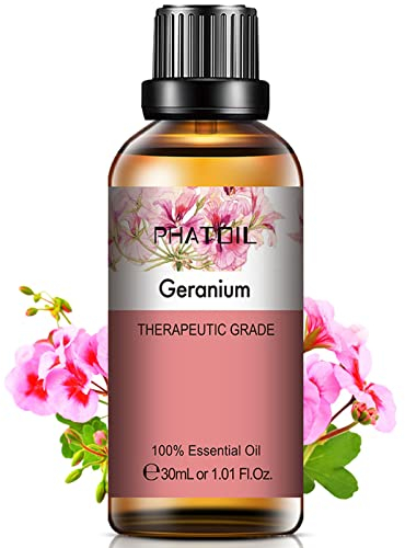 PHATOIL Huile Essentielle Géranium 30 ml, Huiles Essentielles Pures Naturelles pour Diffuseur d'Aromathérapie Humidificateur