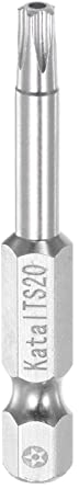 sourcing map T20 Magnético Seguridad Estrella 5 Puntos Torx Destornillador brocas 1/4 Hexagonal Vástago 2 Longitud
