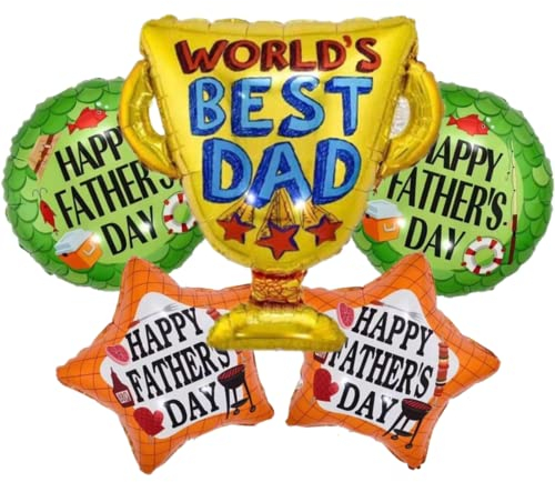 DIWULI Ballon World's Best Dad – Vatertag Trophäe Papa Deko