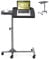 SFAREST Sit-Stand Laptop Desk with Lockable Wheels, 60 x 40cm Height Adjustable Mobile Standing Table with Angle-adjustable Tabletop, C-shaped Computer Workstation for Home Office (Black)