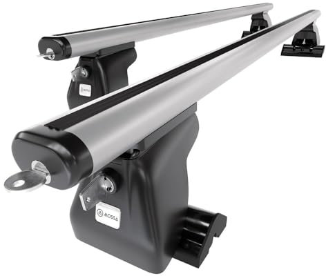 Mossa Barres de Toit en Aluminium adapté pour Peugeot Expert III Van (2016- ) - Porte-Bagages de Voiture Argent - Points de Montage 1