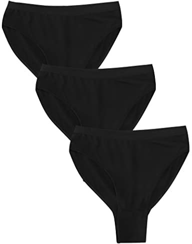 Kiench Mädchen Ballett Unterhosen Slips Tanz Unterwäsche für Teenager 4-16 Jahre 3er-Pack 3 Schwarz EU Größe 158/12-13 Jahre/Damen Größe 34-36 / S Etikett 160