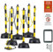 TMS PRO SHOP Kettenpfostenset für Arbeiten an Hochvolt-Systemen, mit Halter und Warnschildern, Art.-Nr. 610079 | Kettenpfosten | Absperrpfosten | Absperrkette