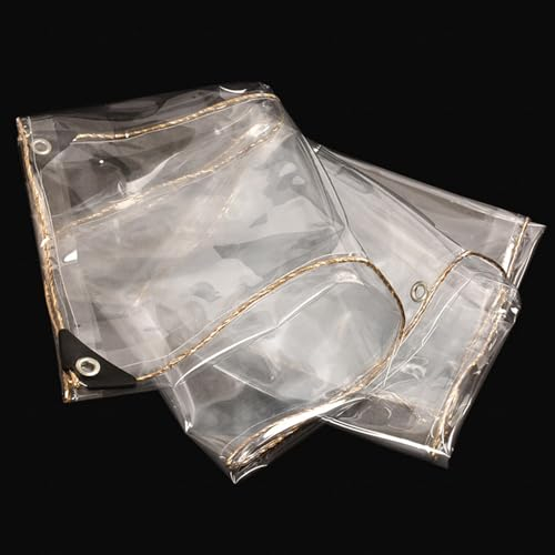 YHBZ wasserdichte Plastikplanen Außenbereich,Gewächshaus-Polyäthylen-Abdeckplane,Transparente Plane mit Ösen,für Isolierung,Bodenbelag,Landwirtschaft,Garten,Mehrere Größen,1.3x5.5m/4.2 * 18ft-T