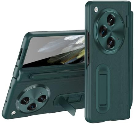 COUQE Étui pour Oppo Find N3, Housse en Cuir, Protecteur d'écran Intégré, Stylet Intégré,Coque de Protection Multifonctionnelle de Téléphone Pliable pour Oppo Find N3-Vert