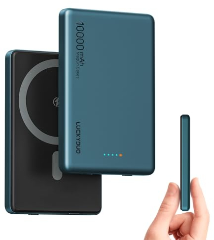 LUCKYDUO Mag-Safe Power Bank 10 000 mAh, Batterie Externe magnétique sans Fil Ultra Fine de 0,47 Pouces, pour Chargeur Portable Magsafe, PD 20 W USB-C Charge Rapide pour iPhone série 15/14/13/12