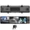 3 Channel Rear View Mirror Camera, 4K Full Touch Screen Triple Mirror Dash Cam, 180° Wide Angle, with G Sensor, Built in WiFi, NightVision, Parking Monitor, Motion Detection, GPS