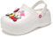 Zuecos de plataforma jardinero 2.5 pulgadas tacones altos mulas verano zueco deslizamiento en cuña sandalias zapatillas al aire libre, Blanco, 38 EU