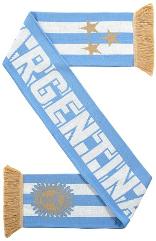 Euroscarves Sciarpa a maglia Argentina Soccer (a strisce), adatta a tutti