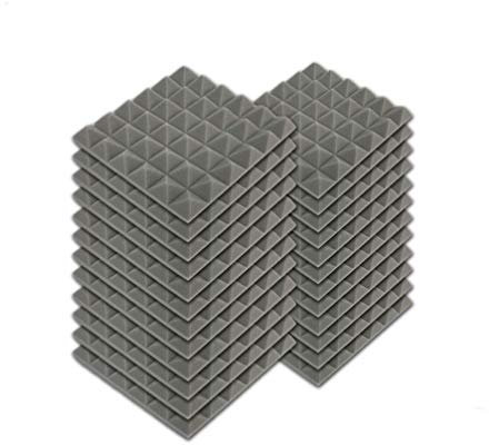 SK Studio 24 Stück Akustikschaumstoff Noppenschaumstoff Akustik Schaumstoff Schall Dämmung Dämmung für Tonstudio Schallabsorbierende Dämpfungswand Schaumpyramide 30x30x2.5cm, Grau
