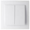 Doppio interruttore da incasso bianco, serie 8000, con funzionalità per controllare le luci da due punti. Ideale per case e uffici.