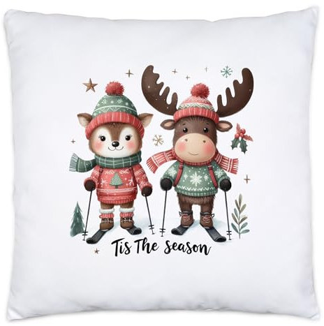 Hey!Print 'Tis The Season Lustiges Rentier- und Hirschmotiv Kissen Geschenkidee witziges Design Weihnachten
