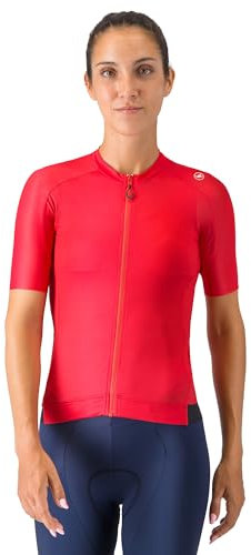 CASTELLI Damen Espresso-Trikot mit atmungsaktivem Stretch-Stoff für Gravel Cycling & Rennrad, Hibiskus/Dunkelgrau, X-Klein