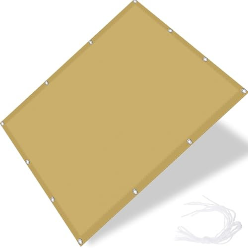 Sonnenschirm Segel Wasserdicht 1.5 x 1.8 m 98% UV Schutz Reißfest Wetterfest Beschattung für Terrassenüberdachung Schattenspender für Balkon Terrasse, Beige