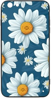 CRIVOTA For iPhone 6/6S Case - Daisy Design, Glass Back + TPU Inner Shell, Extreme Slimness, Bare-Hand Feel, Precise Cutouts, Military-Grade Protection, Cell Phone Cases for Boys Girls