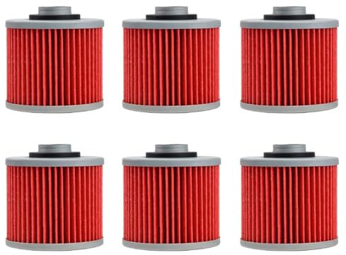 BABEGIMI Filtro olio 55x58 for XTZ750 Super Tenere XTZ 750 TDM850 TRX850 TDM900 TDM900A XV920J XV920 XV920R XV 920 TRX TDM 850 900(6pcs Red)