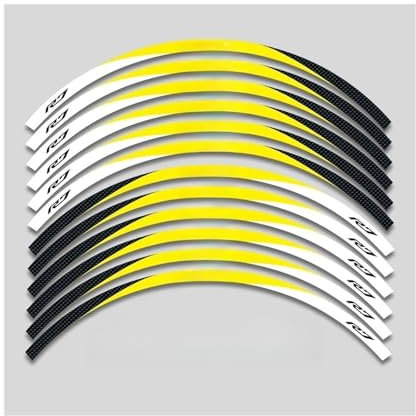 Radaufkleber Felge Reflektierende Streifen Dekorative Aufkleber Passend Für YZF R7 2022 2023 Motorrad Felgenaufkleber(Yellow)