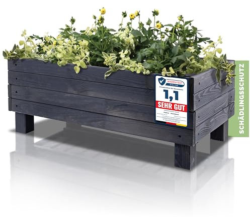 PATKAR Pflanzkasten Outdoor XXL Holz-Pflanzkübel mit Schädlingsschutz 45x85x35cm - Made in Europe