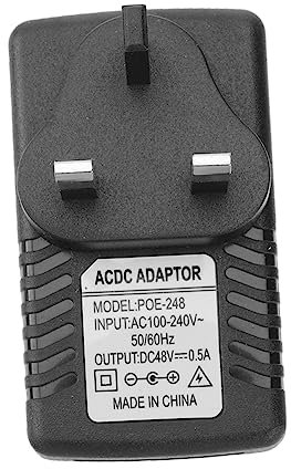 Yardenfun 24v 1a Injector Power over Ethernet Adapter Uk Plug Dc Power Supply for Cctv Security Cameras and Network Devices Ac 230v Input