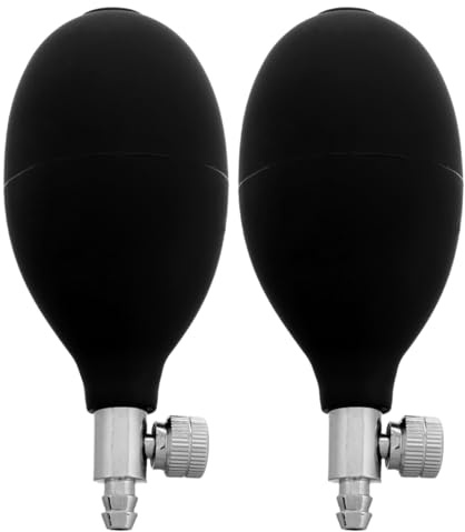 EXQUIMEUBLE Poire de Gonflage Manuelle en Pvc 2 Pièces pour Tensiomètre, à Presser avec Valve de Décompression, Pompe de Solide pour Usage Domestique