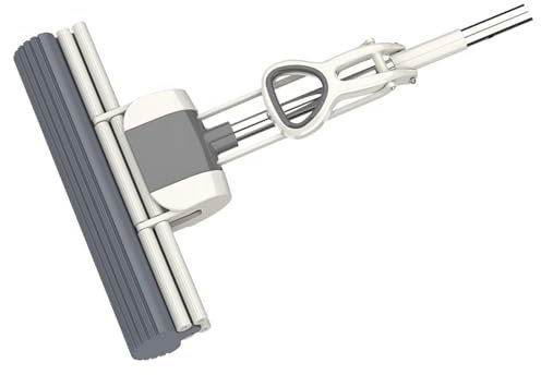 WPKD BLUEIY Mopa de esponja con rodillo, ligera y multifuncional para limpieza del hogar, diseño de autocompresión, ideal para suelos y s