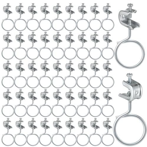 AOKLIT 100 Stück 1/4 Zoll x 20 Trägerschellen Stahl kleine C-Klemmen mit Schraubenringen, Metall-Kabelklemme mit 5,1 cm Gewinde Zaumzeug Ringe Aufhänger für Elektriker, Rohre, unterstützt bis zu 34 kg