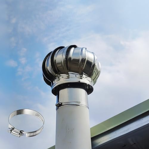 Comignolo Girevole Terminale Cappello Da Camini in Acciaio Inox Antintrusione Cappello Eolico per Camini Antivento E Antipioggia Cappa per Camino Facile Da Installare(20CM)