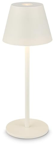 BRILONER - Rechargeable LED Table lamp IP44 with Touch, dimmable, Replaceable Battery, LED Light, Table lamp no Cord, Outdoor Light, 6x16 cm, Off-White