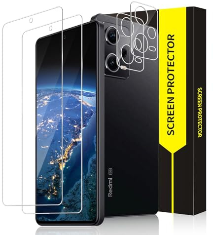 Carantee 2+2 Stück Schutzfolie für Panzerglas für Xiaomi Redmi Note 12 Pro 5G, Ohne Luftblasen Anti-Öl Kristallklar Xiaomi Note 12 Pro Displayschutzfolie, Doppelter Schutz Hohe Empfindlichkeit Folie