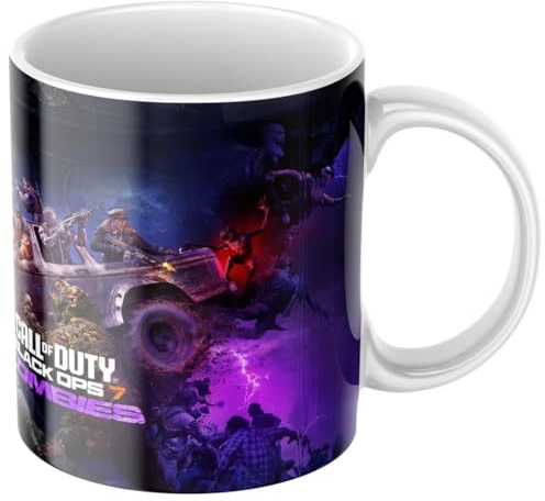 Taza Gamer COD BO7 - Regalo Original para Gamers FPS - Cerámica 330 ml Apta Microondas y Lavavajillas (COD Zombies)