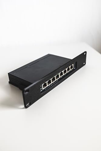 Rack Mount 1HE für TP-Link TL-SG105, SG108, OC200 – 19 und 10 '' Halterung | 3D-gedruckt – Netzwerk Zubehör für Server Racks (Weiß, TP-Link TL-SG108 10 Zoll)