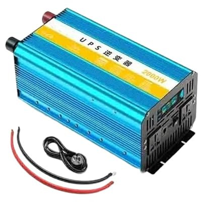 Transformateur Convertisseur Puissance Voiture 12V CC vers CA 220V Convertisseur Charge 1000W 2000W 3000W Chargeur Batterie Secours Onduleur À Onde Sinusoïdale(12V,220-230V(60HZ),4000W 2000W)
