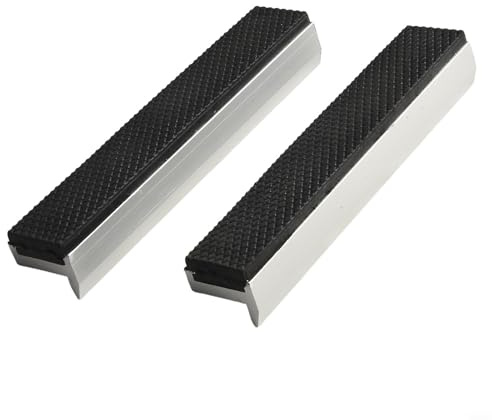 Weiche Schraubstockbacken für Pads, Mehrzweck-Schutz für jeden Metall-Schraubstock, Aluminiumlegierung mit Gummi, V-förmiges Design für flache und runde Teile, für 3/4/5/6/8 Zoll Schraubstock (15,2 cm