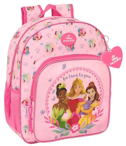 Princesas Disney Schulrucksack für Kinder, anpassbar an den Kinderwagen, ideal für Kinder im Schulalter, bequem und vielseitig, Qualität und Widerstandsfähigkeit, 32 x 12 x 38 cm