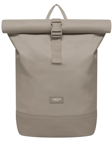 LARKSON Rucksack Damen & Herren Grau - Janne - Rolltop Rucksack mit Laptopfach für Uni, Arbeit, Reise & Fahrrad - Backpack Tagesrucksack Mittelgroß - Wasserabweisend