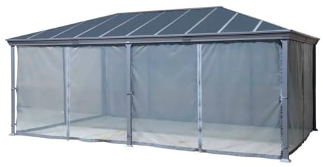 Hespéride - Moustiquaire pour pergola autoportante Belize 6x3,6 m Gris Ardoise