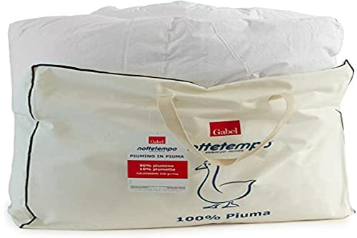 Gabel nottetempo, Gänsedaunen-Steppbett Dreiviertel 205x200x2 cm Bianco