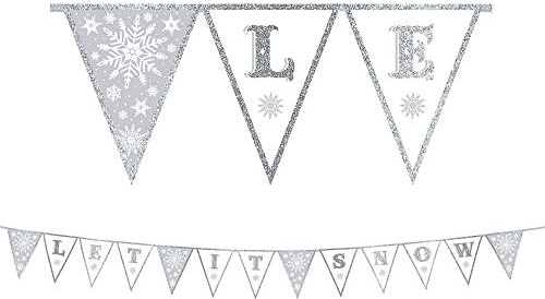 Amscan 210527 Bnr Glitter Pennant Snowflake