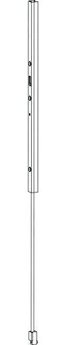 HAUTAU ATRIUM HS Getriebeverlängerung, L=600 mm, Alu silber eloxiert, 1 Stück | Zubehör Beschläge für Fensterbeschläge, Schiebefenster, Schiebetürbeschlag