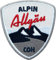 2 x Stick-Abzeichen 55 x 60 mm rot/Allgäu Alpin, Allgäuer Alpen/Aufnäher für Outdoor Mode Sport/Aufbügler Sticker Flicken Applikation Wappen/Wandern Ski Snowboard Wintersport Winter Tour