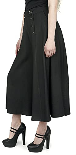 Hell Bunny Murphy Culottes Frauen Stoffhose schwarz Casual Wear, Rockabilly