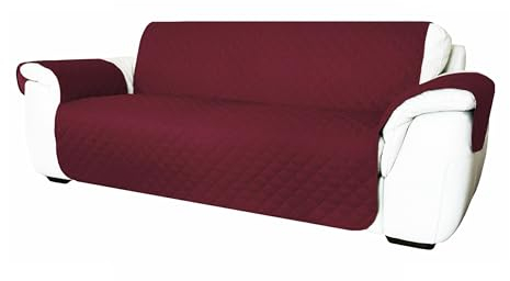 Moonange - 3-Sitzer-Sofabezug - Sofabezug mit Armlehnen - Sitzfläche 165 cm - wasserdicht - wendbar - rutschfest - schmutzabweisend - Kratzfest - frostbeständig - moderner Sofabezug - Bordeaux
