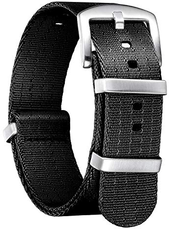 BINLUN Nylon Uhrenarmbänder Dick G10 Premium Ballistic Multicolor Ersatzuhrenarmbänder mit Schwarz/Silbe Edelstahlschnalle für Männer Frauen 18mm 20mm 22mm 24mm (Upgrade Design Version)