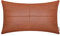 BRAWARM Hochwertiger Kissenbezug für Sofa, Couch, Heimdekoration, einfarbig, luxuriöses Kunstleder, handgenäht, 30cm x 50cm Cognac
